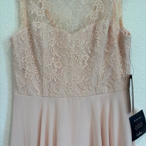 Lulus Size XS Divine Evening Blush Pink Lace Chiffon Maxi Dress NWT - Picture 7 of 10